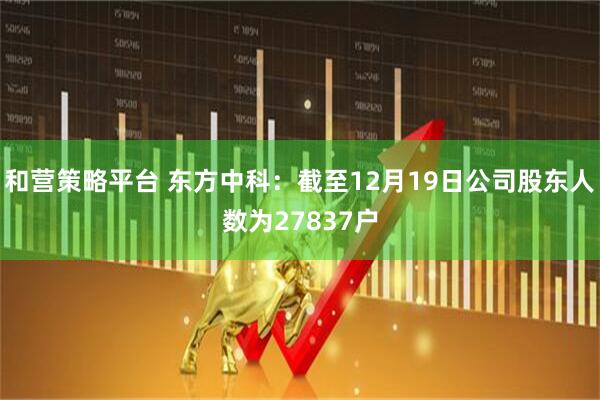和营策略平台 东方中科:截至12月19日公司股东人数为27837户